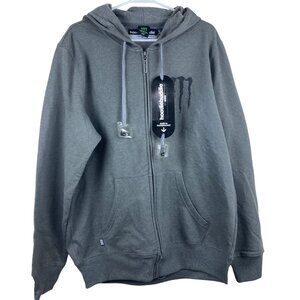 NWT VTG Y2K Monster Energy Mens L Logo Hoodie Sweatshirt Grunge Skater Ear Buds